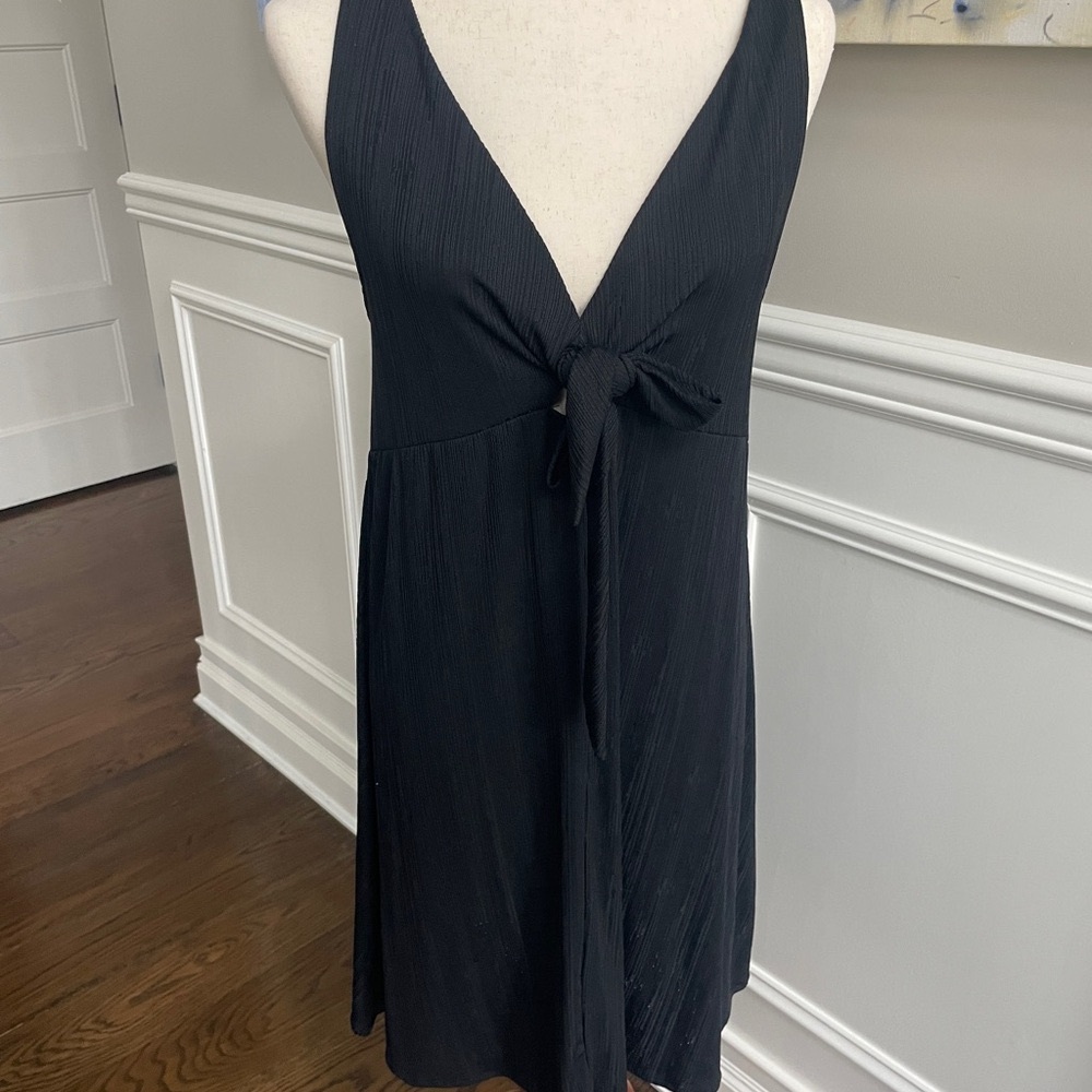 NWT Zara Flowy Black Textured Dress